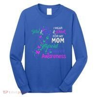 I Wear Teal Blue For My Mom Thyroid Cancer Gift Long Sleeve Shirt thumb 0
