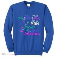 I Wear Teal Blue For My Mom Thyroid Cancer Gift Sweatshirt thumb 0