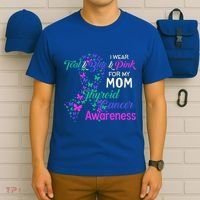 I Wear Teal Blue For My Mom Thyroid Cancer Gift T-Shirt thumb 6