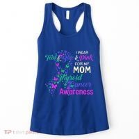 I Wear Teal Blue For My Mom Thyroid Cancer Gift Women's Tank Top thumb 0