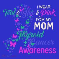 I Wear Teal Blue For My Mom Thyroid Cancer Gift Women's Tank Top thumb 5