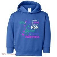 I Wear Teal Blue For My Mom Thyroid Cancer Gift Toddler Hoodie thumb 0