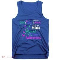I Wear Teal Blue For My Mom Thyroid Cancer Gift Tank Top thumb 0