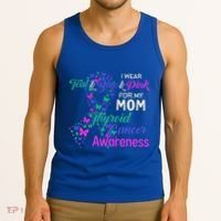 I Wear Teal Blue For My Mom Thyroid Cancer Gift Tank Top thumb 3