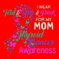 I Wear Teal Blue For My Mom Thyroid Cancer Gift Santa Hat thumb 1