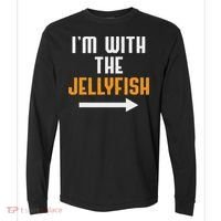 I'm With The Jellyfish Costume Funny Halloween Couple Comfort Colors Heavyweight Long Sleeve T-Shirt thumb 0