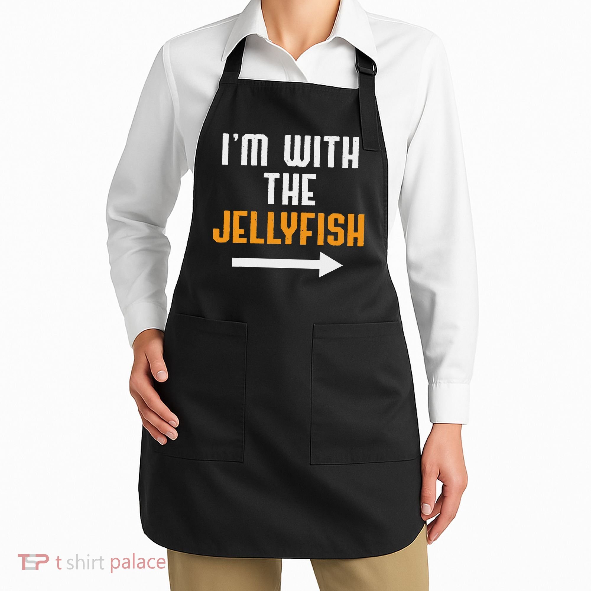I'm With The Jellyfish Costume Funny Halloween Couple Apron