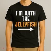 I'm With The Jellyfish Costume Funny Halloween Couple T-Shirt thumb 3