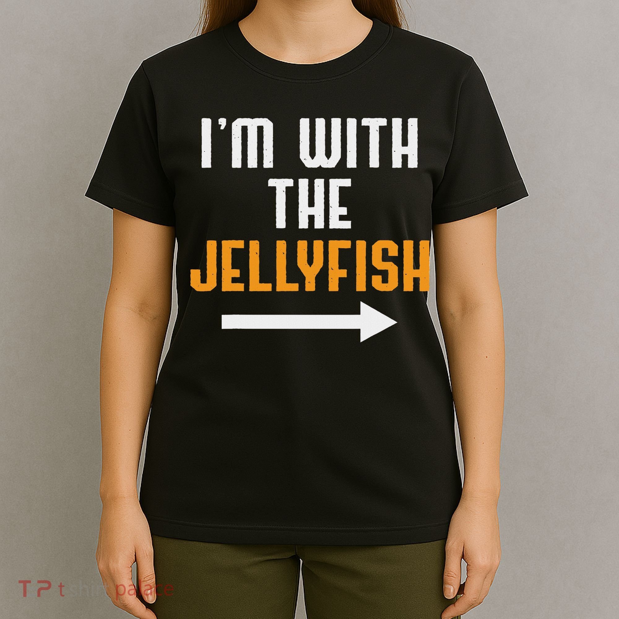 I'm With The Jellyfish Costume Funny Halloween Couple T-Shirt