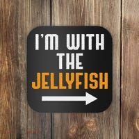 I'm With The Jellyfish Costume Funny Halloween Couple Coaster thumb 0