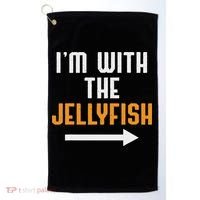 I'm With The Jellyfish Costume Funny Halloween Couple Golf Towel thumb 0