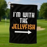 I'm With The Jellyfish Costume Funny Halloween Couple Golf Towel thumb 1