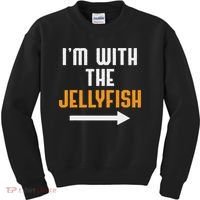 I'm With The Jellyfish Costume Funny Halloween Couple Kids Sweatshirt thumb 0