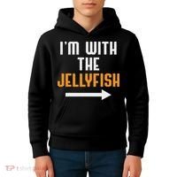I'm With The Jellyfish Costume Funny Halloween Couple Kids Hoodie thumb 4