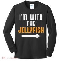 I'm With The Jellyfish Costume Funny Halloween Couple Kids Long Sleeve Shirt thumb 0