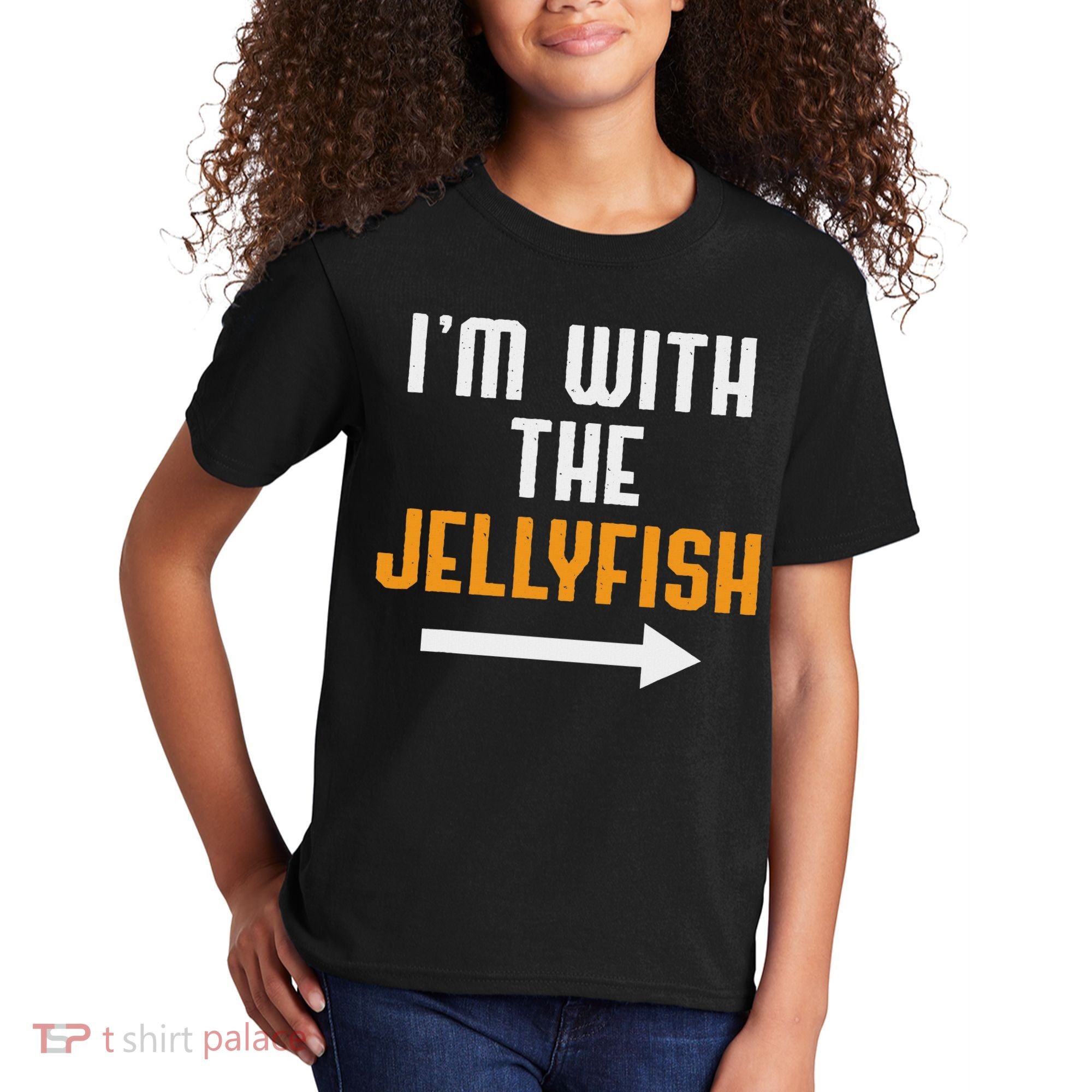 I'm With The Jellyfish Costume Funny Halloween Couple Kids T-Shirt