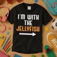 I'm With The Jellyfish Costume Funny Halloween Couple Kids T-Shirt thumb 3