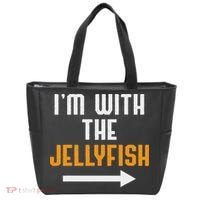 I'm With The Jellyfish Costume Funny Halloween Couple Tote Bag thumb 0