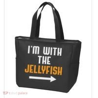 I'm With The Jellyfish Costume Funny Halloween Couple Tote Bag thumb 3