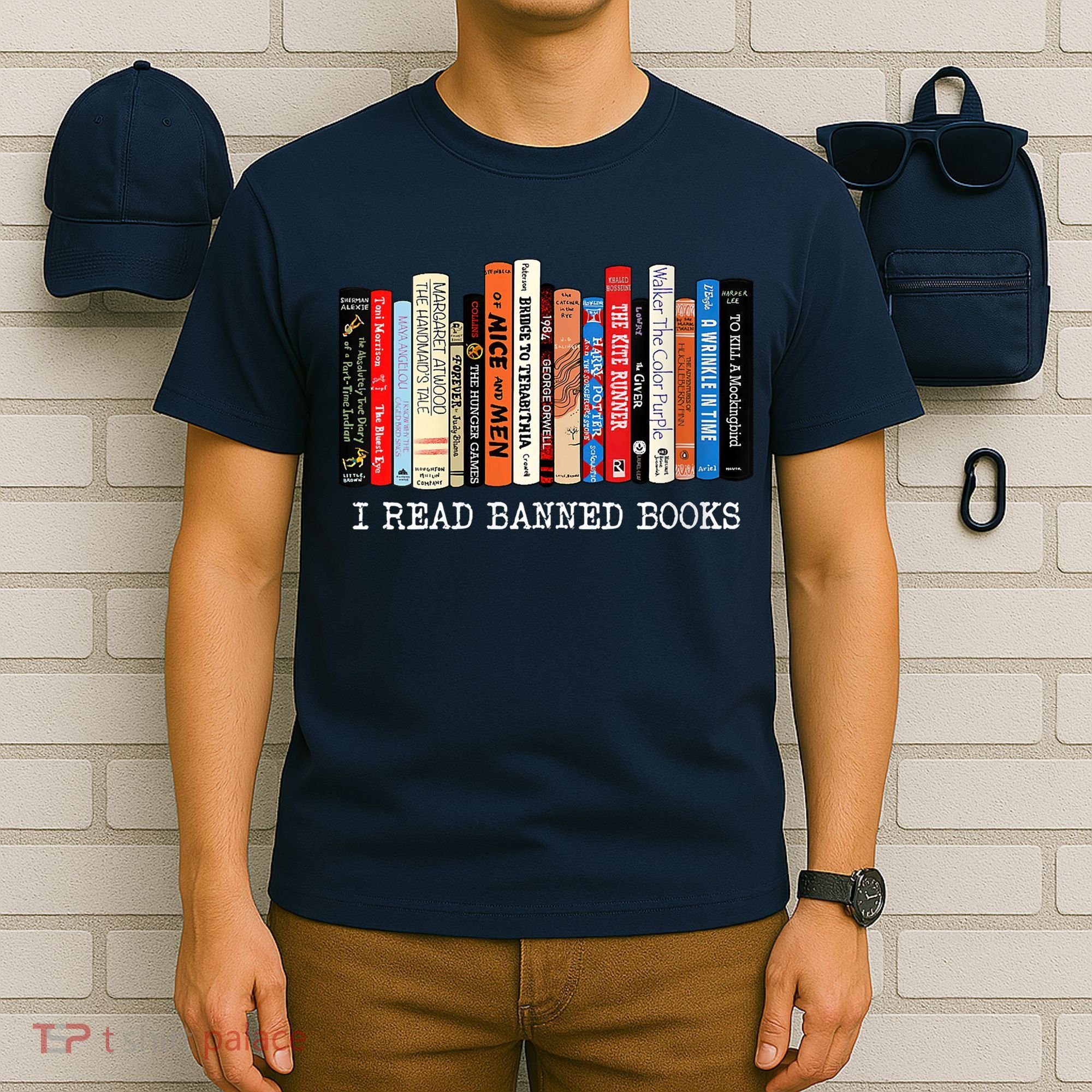 I'm With The Banned Funny Bookworm Shirt Banned Book T-Shirt