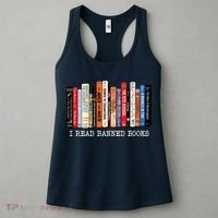 I'm With The Banned Funny Bookworm Shirt Banned Book Women's Tank Top thumb 3