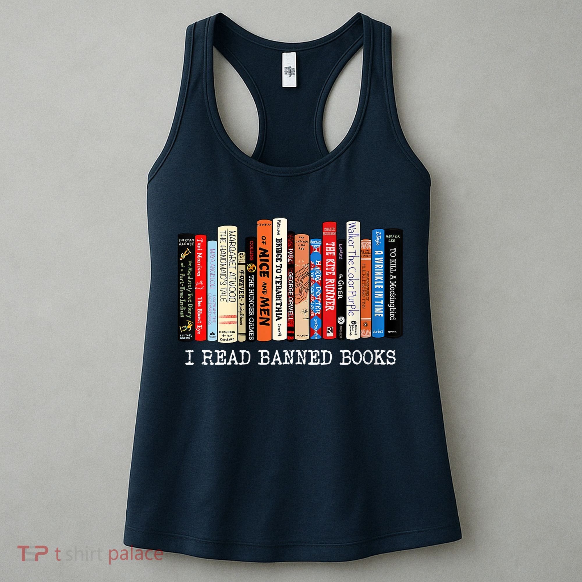 I'm With The Banned Funny Bookworm Shirt Banned Book Women's Tank Top