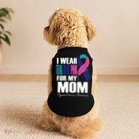 I Wear Teal Blue Pink For My Mom Thyroid Cancer Feather Funny Gift Doggie Tank thumb 2