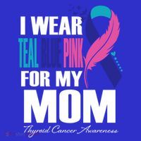 I Wear Teal Blue Pink For My Mom Thyroid Cancer Feather Funny Gift Women's Tank Top thumb 5