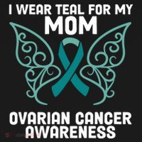 I Wear Teal My For Mom Ovarian Cancer Awareness Cool Gift Women's Hoodie thumb 2