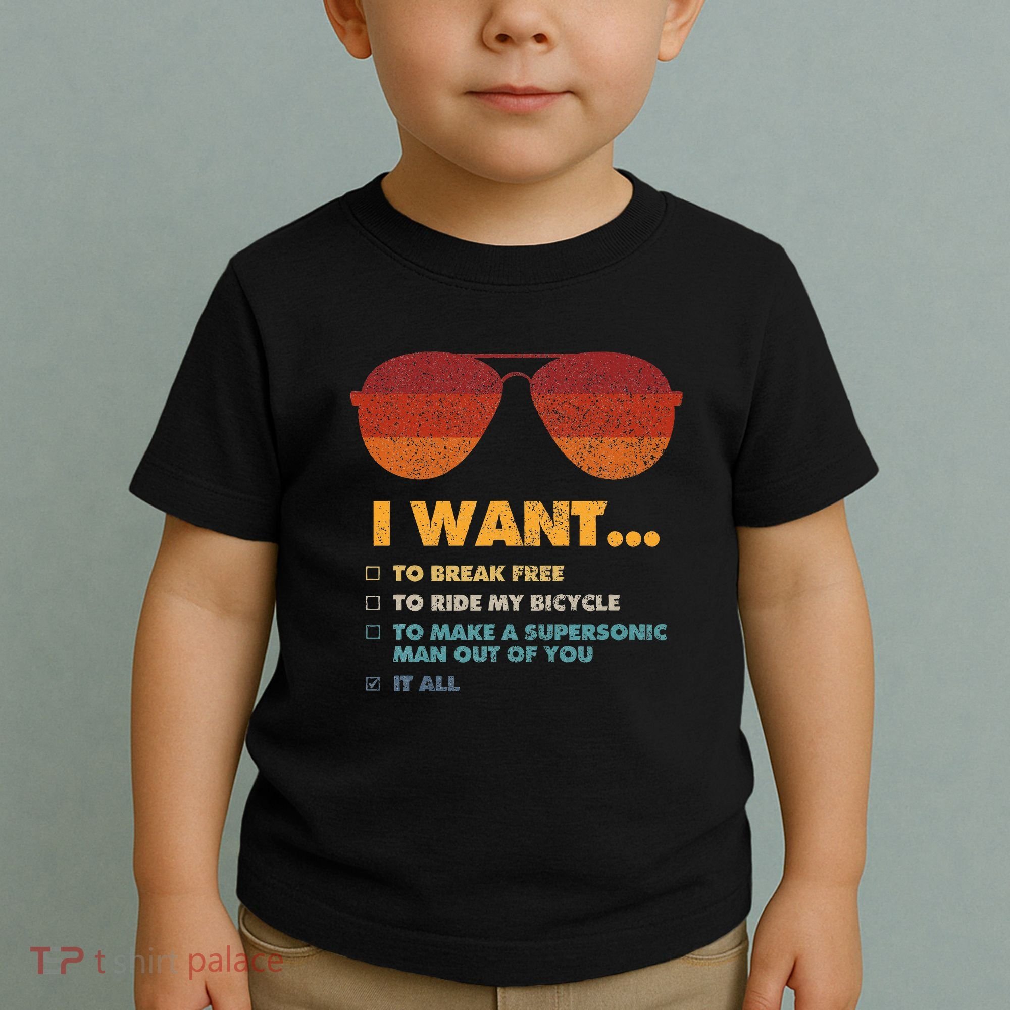 I Want To Ride My Bicycle I Aviator Sunglasses Toddler T-Shirt