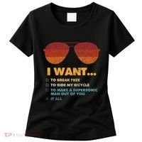 I Want To Ride My Bicycle I Aviator Sunglasses Women's T-Shirt thumb 0