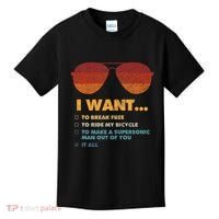 I Want To Ride My Bicycle I Aviator Sunglasses Kids T-Shirt thumb 0