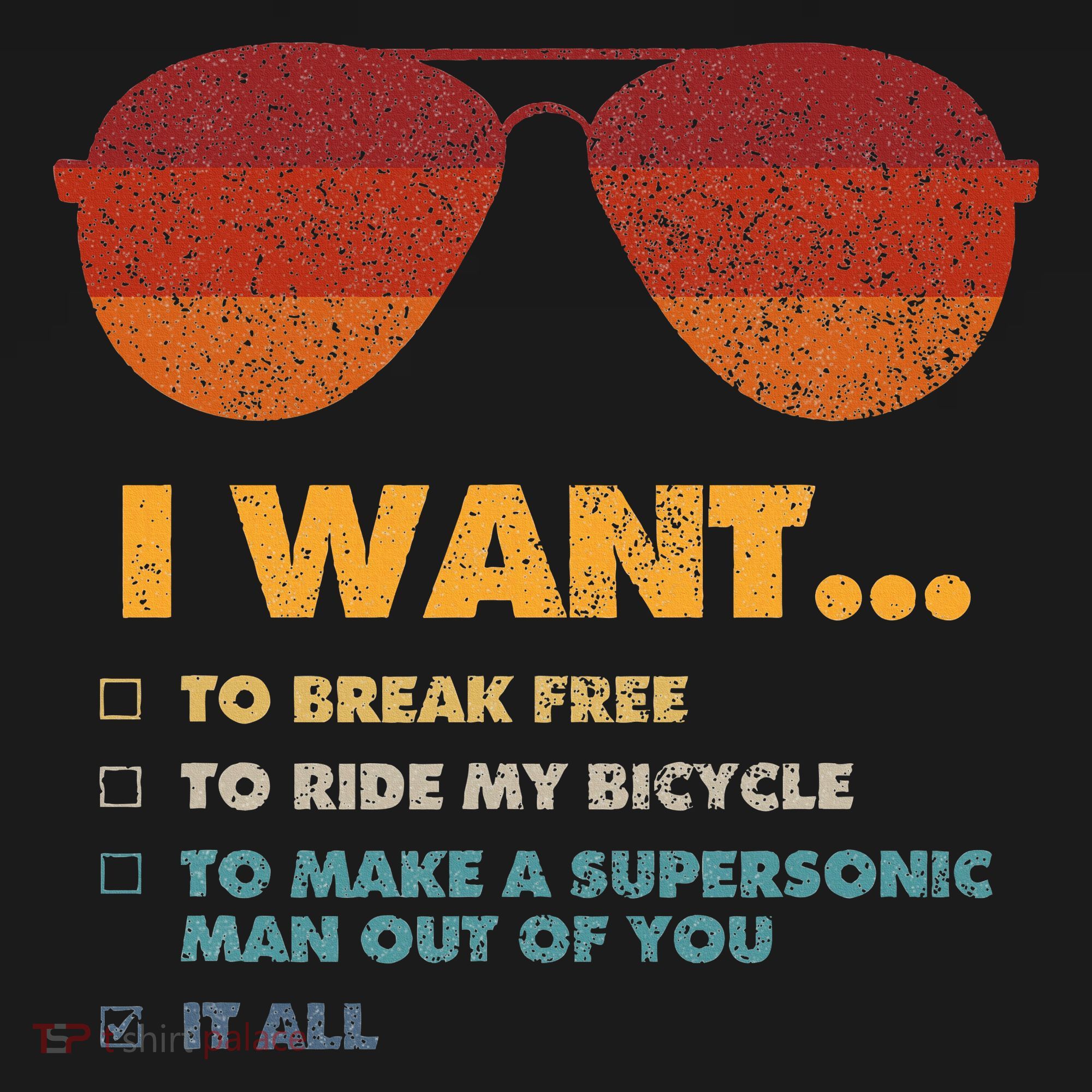I Want To Ride My Bicycle I Aviator Sunglasses Kids T-Shirt