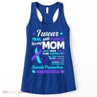 I Wear Teal And Purple For My Mom Suicide Prevention Awareness Gift Women's Tank Top thumb 0