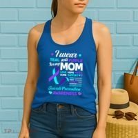 I Wear Teal And Purple For My Mom Suicide Prevention Awareness Gift Women's Tank Top thumb 2