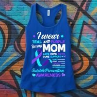 I Wear Teal And Purple For My Mom Suicide Prevention Awareness Gift Women's Tank Top thumb 3