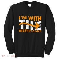 IM With The Traffic Cone Costume Funny Halloween Couple Sweatshirt thumb 0