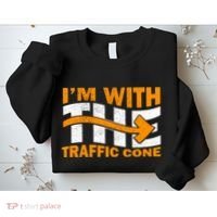 IM With The Traffic Cone Costume Funny Halloween Couple Sweatshirt thumb 2