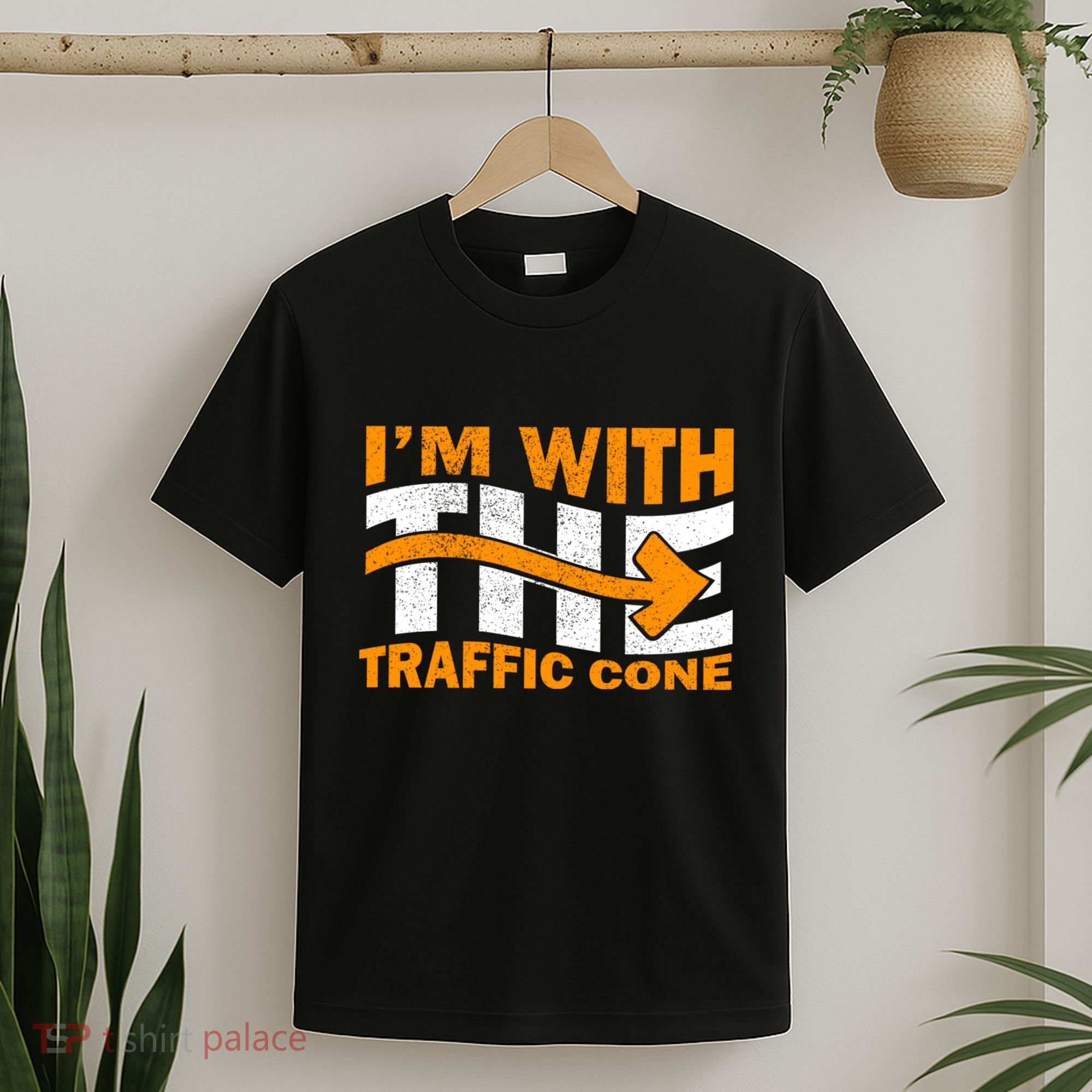 IM With The Traffic Cone Costume Funny Halloween Couple T-Shirt