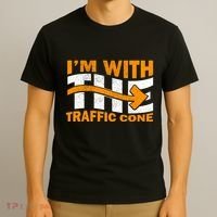 IM With The Traffic Cone Costume Funny Halloween Couple T-Shirt thumb 3