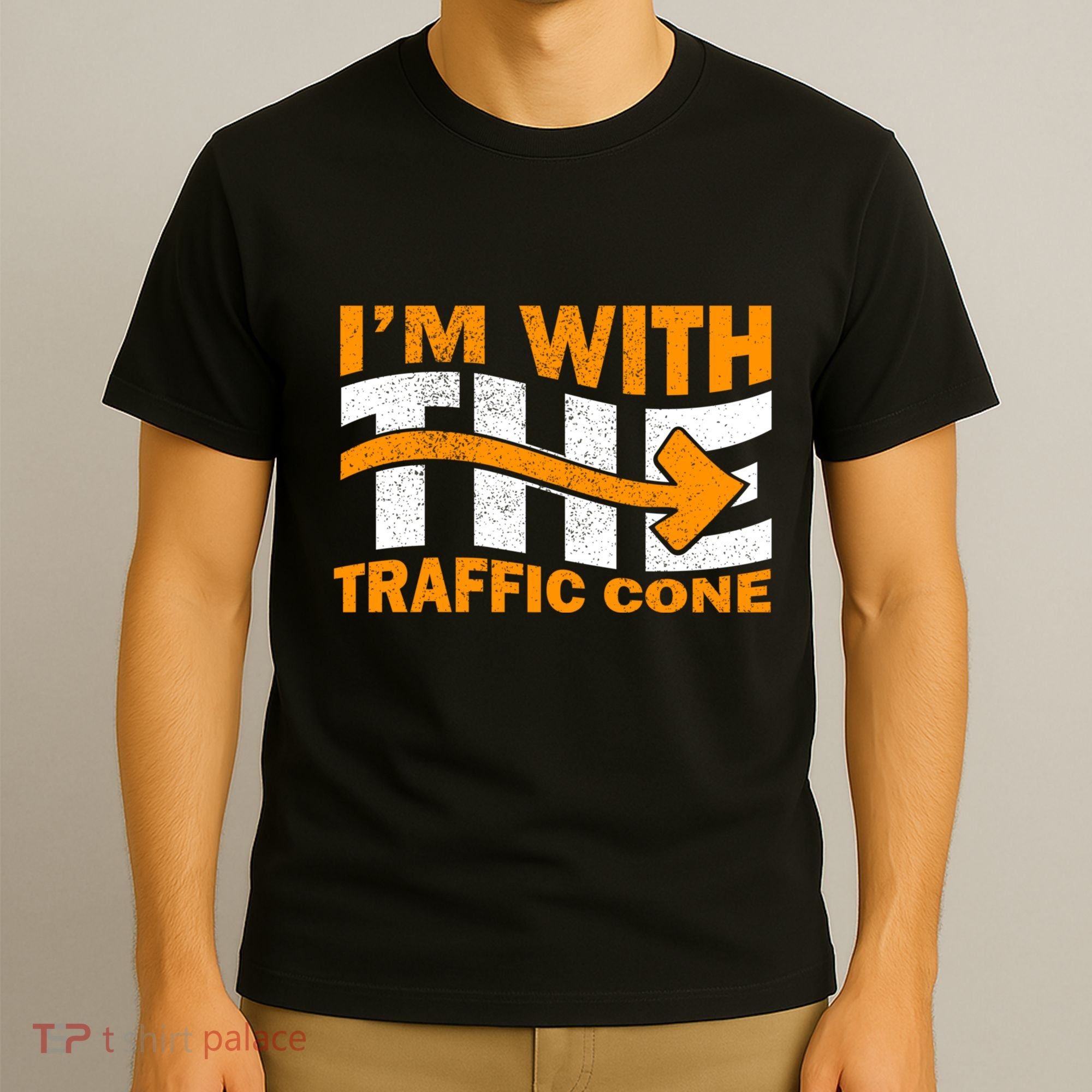 IM With The Traffic Cone Costume Funny Halloween Couple T-Shirt