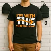 IM With The Traffic Cone Costume Funny Halloween Couple T-Shirt thumb 6