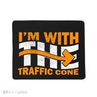 IM With The Traffic Cone Costume Funny Halloween Couple Mousepad thumb 0