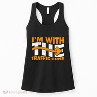 IM With The Traffic Cone Costume Funny Halloween Couple Women's Tank Top thumb 0