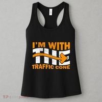 IM With The Traffic Cone Costume Funny Halloween Couple Women's Tank Top thumb 3