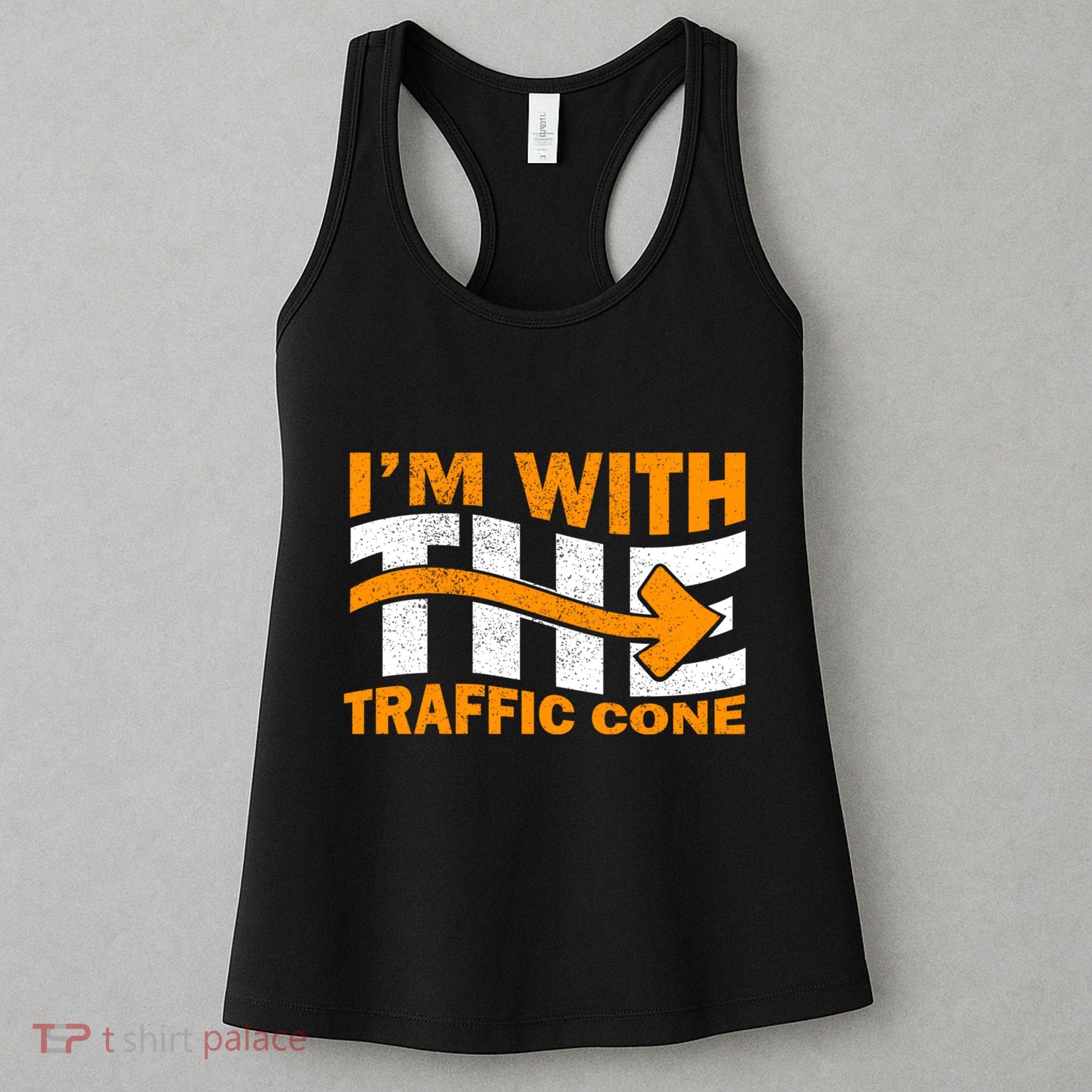 IM With The Traffic Cone Costume Funny Halloween Couple Women's Tank Top