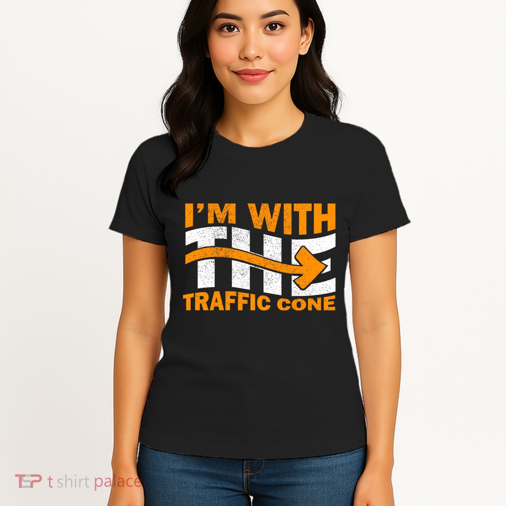IM With The Traffic Cone Costume Funny Halloween Couple Women's T-Shirt