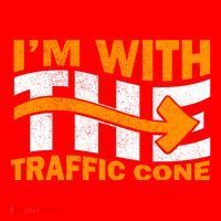 IM With The Traffic Cone Costume Funny Halloween Couple Santa Hat thumb 1