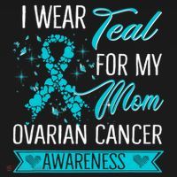 I Wear Teal For My Mom Ovarian Cancer Awareness Gift Women's Hoodie thumb 2