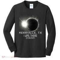 I Was There Total Solar Eclipse Kerrville Texas Kids Long Sleeve Shirt thumb 0